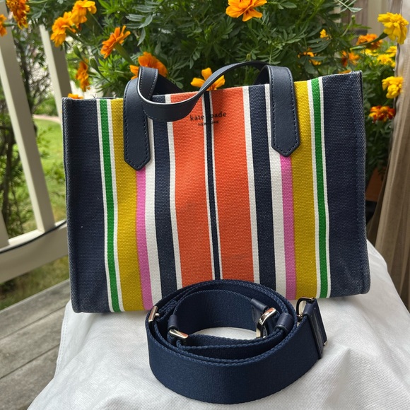 KATE SPADE KITT STRIPE SATCHEL - Picture 4 of 7